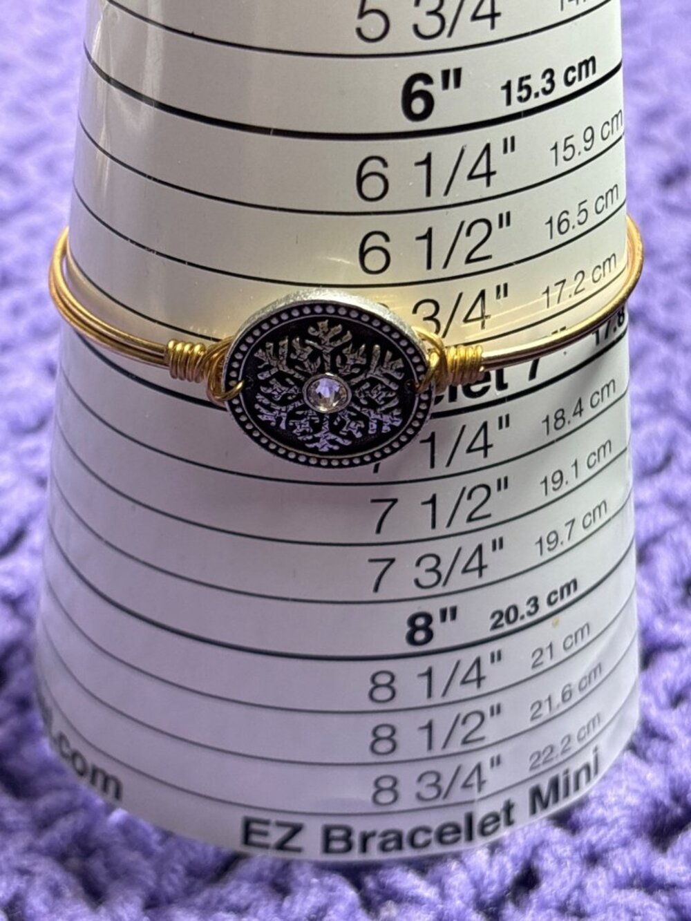Luca + Danni Snowflake Bangle Bracelet Hook Catch Clasp Brass Swarovski Crystal